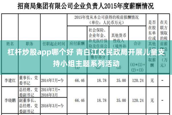 杠杆炒股app哪个好 青白江区民政局开展儿童支持小组主题系列活动