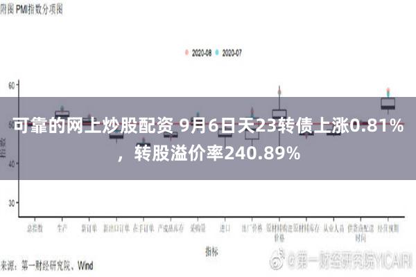 可靠的网上炒股配资 9月6日天23转债上涨0.81%，转股溢价率240.89%