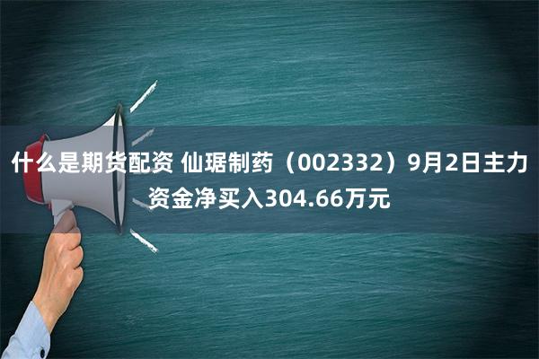 什么是期货配资 仙琚制药（002332）9月2日主力资金净买入304.66万元