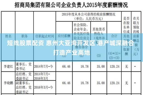 短线股票配资 惠州大亚湾开发区 港产城深融合 打造产业高地