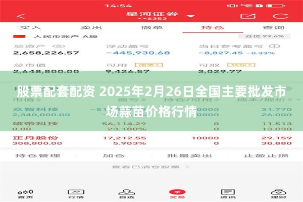 股票配套配资 2025年2月26日全国主要批发市场蒜苗价格行情